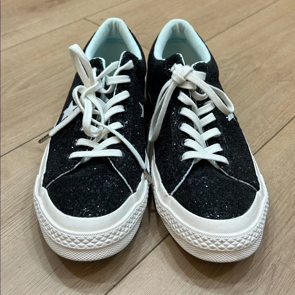 Converse X Chiara Ferragni One Star Ox Low Black Glitter Women's Size 10